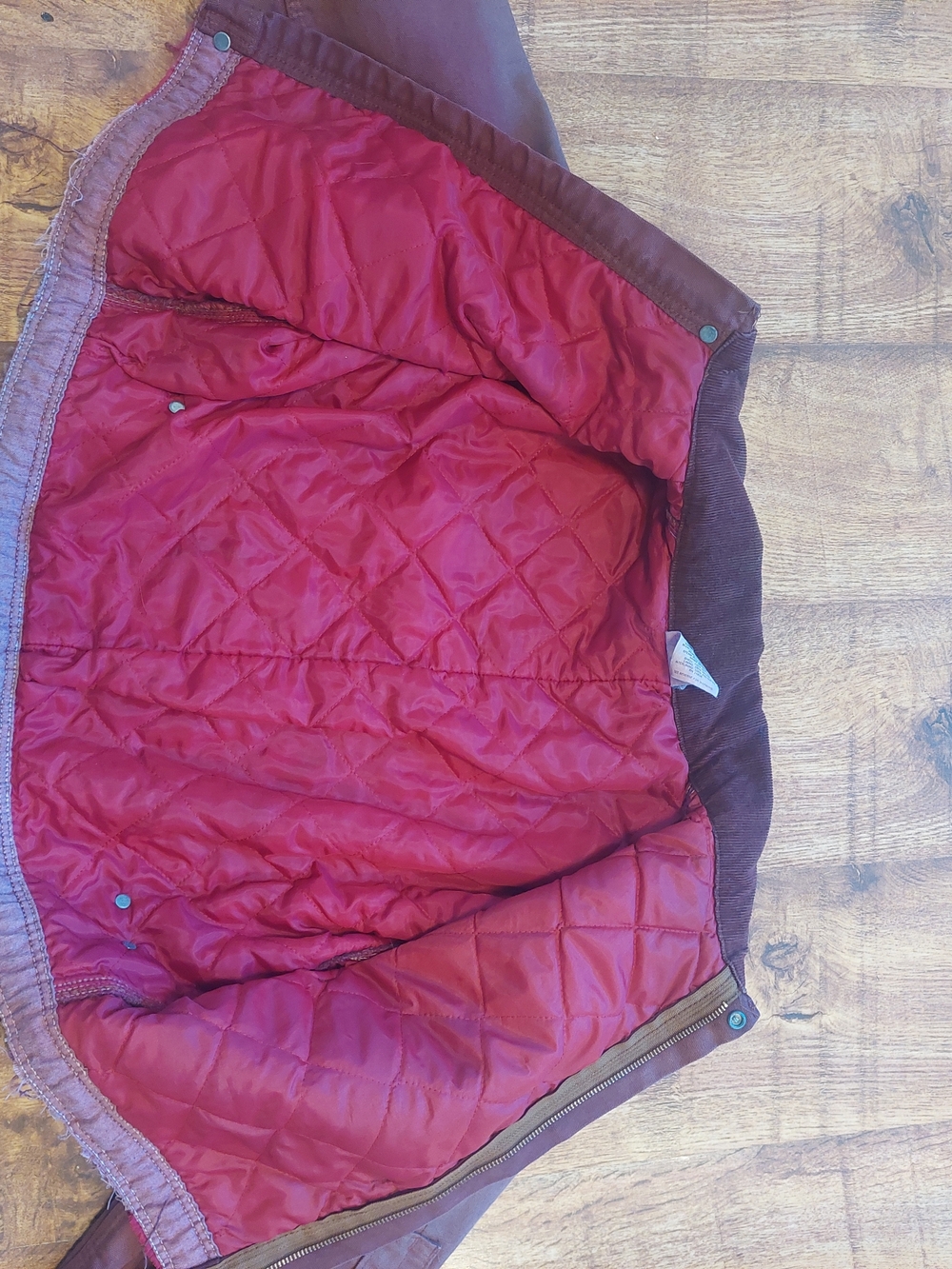 Carhartt Maroon Work Jacket - Cropped Canvas Unisex Women Men Custom No Zip Red - Picture 14 of 16